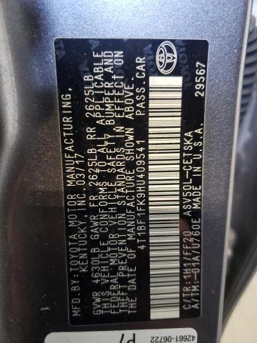 Photo 10 from auction – 2017 TOYOTA CAMRY LE with VIN 4T1BF1FK9HU409541