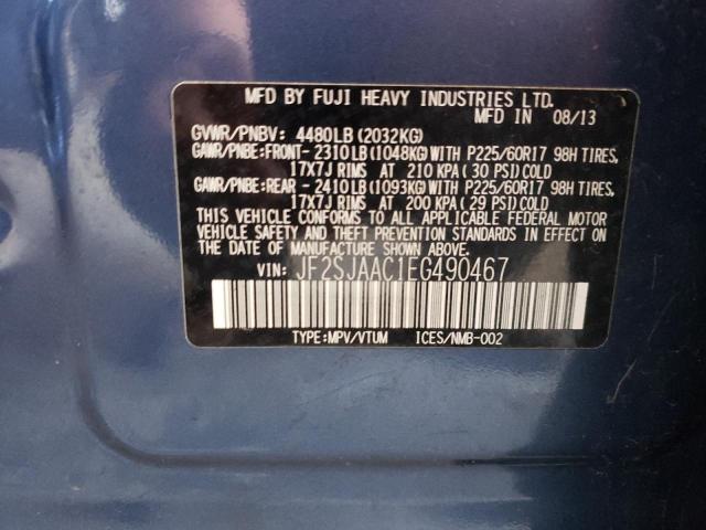 Photo 10 from auction – 2014 SUBARU FORESTER 2 with VIN JF2SJAAC1EG490467