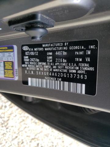 Photo 10 from auction – 2013 KIA OPTIMA SX with VIN 5XXGR4A62DG137363