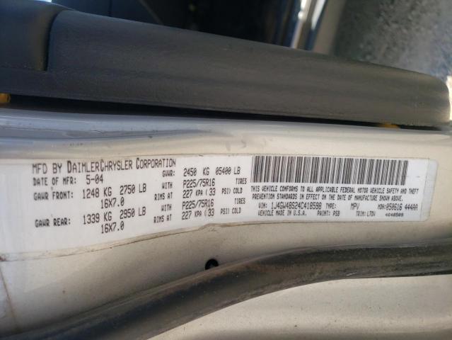 Photo 10 from auction – 2004 JEEP GRAND CHER with VIN 1J4GW48S24C418598