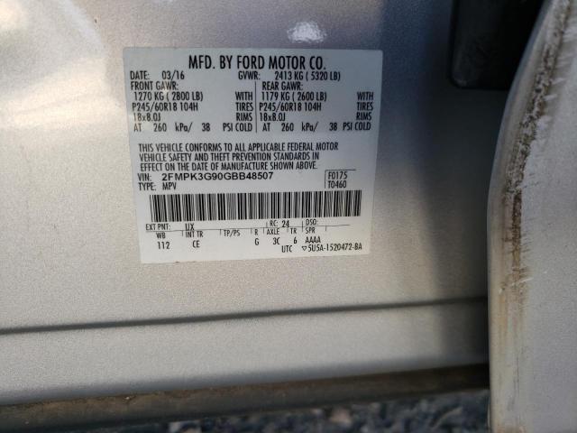 Photo 10 from auction – 2016 FORD EDGE SE with VIN 2FMPK3G90GBB48507
