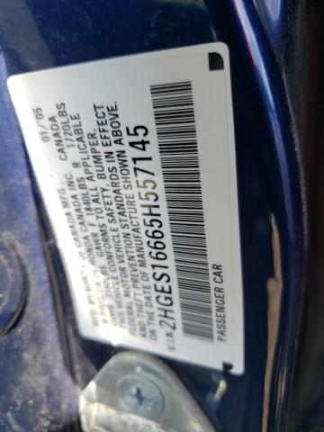 Photo 10 from auction – 2005 HONDA CIVIC LX with VIN 2HGES16665H557145