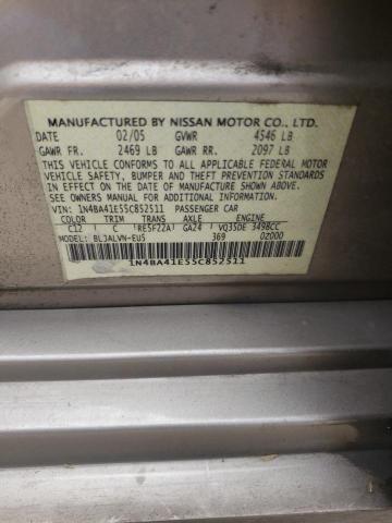 Photo 10 from auction – 2005 NISSAN MAXIMA SE with VIN 1N4BA41E55C852511