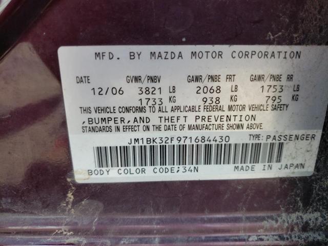 Photo 10 from auction – 2007 MAZDA 3 I with VIN JM1BK32F971684430