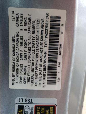 Photo 10 from auction – 2015 HONDA CIVIC LX with VIN 2HGFG3B58FH509744
