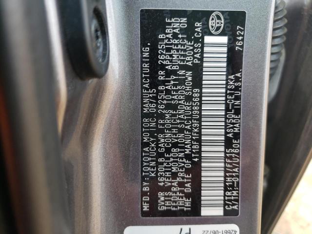 Photo 10 from auction – 2015 TOYOTA CAMRY LE with VIN 4T1BF1FK9FU985689