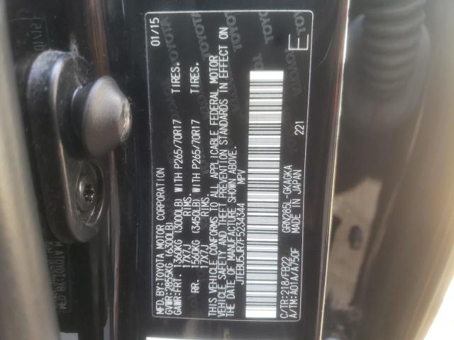 Photo 10 from auction – 2015 TOYOTA 4RUNNER SR with VIN JTEBU5JR7F5234344