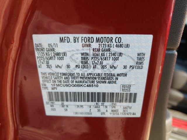 Zdjęcie 10 z aukcji – 2011 FORD ESCAPE XLT z VIN 1FMCU9DG0BKC48510