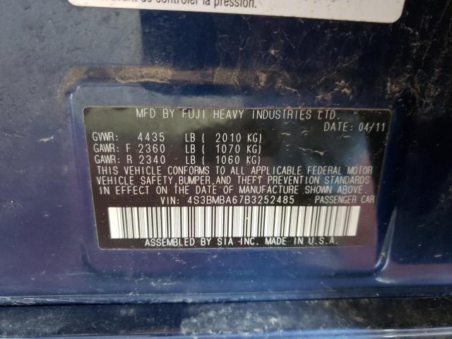 Photo 10 from auction – 2011 SUBARU LEGACY 2.5 with VIN 4S3BMBA67B3252485