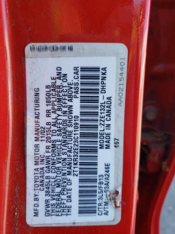 Photo 10 from auction – 2003 TOYOTA COROLLA MA with VIN 2T1KR32E23C110910