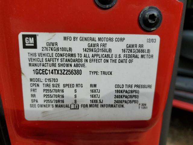 Photo 10 from auction – 2003 CHEVROLET SILVERADO with VIN 1GCEC14TX3Z256380