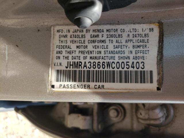 Photo 10 from auction – 1998 HONDA ODYSSEY LX with VIN JHMRA3866WC005403