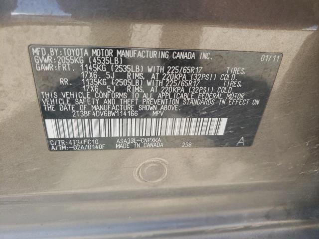 Photo 10 from auction – 2011 TOYOTA RAV4 with VIN 2T3BF4DV6BW114166