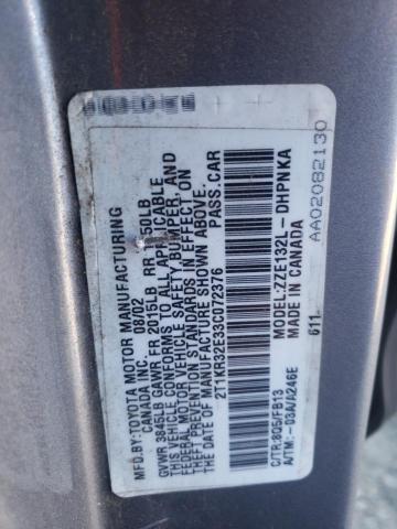 Photo 10 from auction – 2003 TOYOTA COROLLA MA with VIN 2T1KR32E33C072376