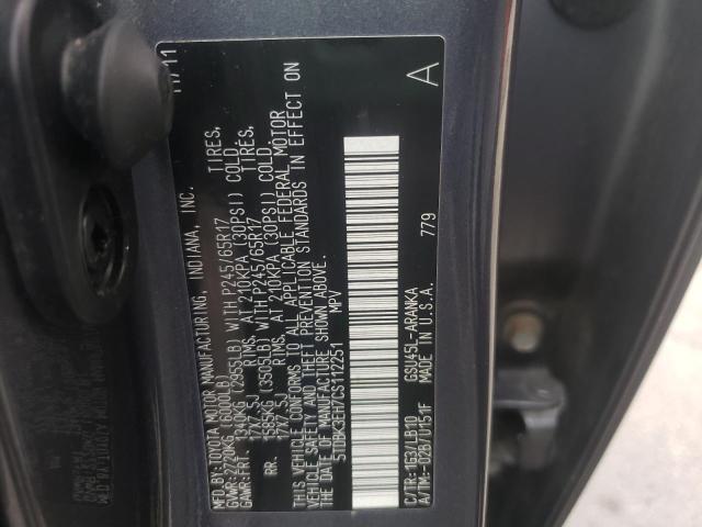 Photo 10 from auction – 2012 TOYOTA HIGHLANDER with VIN 5TDBK3EH7CS112251