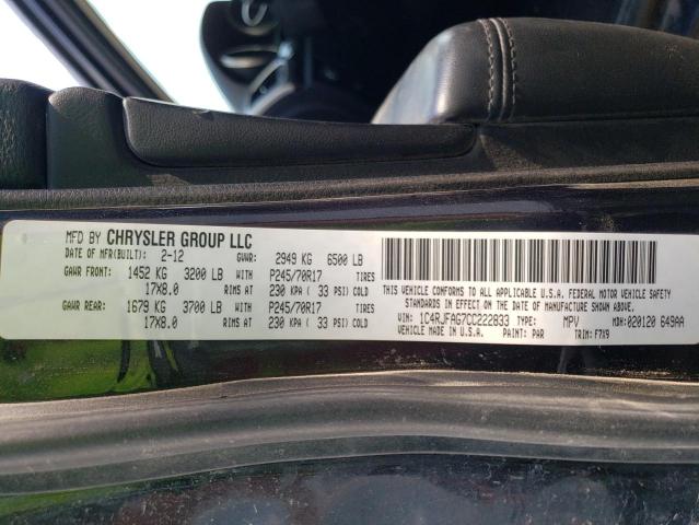 Photo 10 from auction – 2012 JEEP GRAND CHER with VIN 1C4RJFAG7CC222833