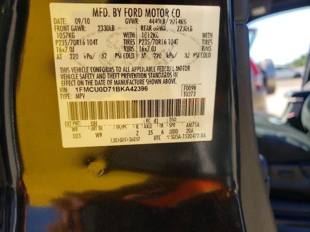 Photo 10 from auction – 2011 FORD ESCAPE XLT with VIN 1FMCU0D71BKA42396