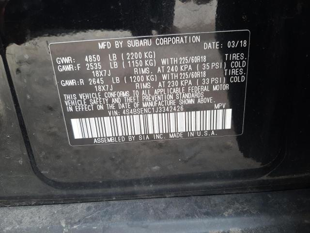 Photo 10 from auction – 2018 SUBARU OUTBACK 3. with VIN 4S4BSENC1J3342426