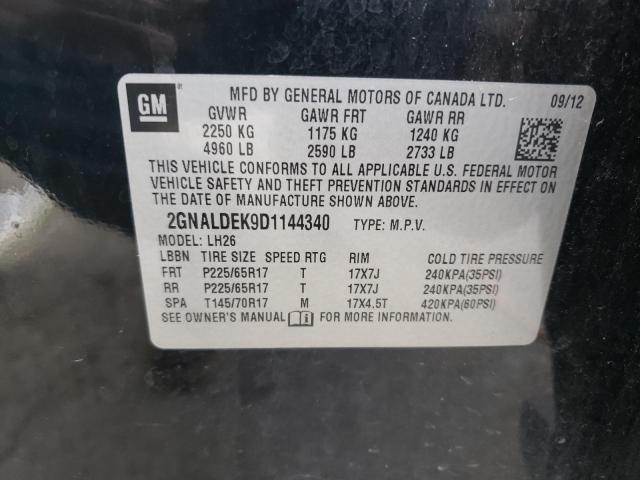 Photo 10 from auction – 2013 CHEVROLET EQUINOX LT with VIN 2GNALDEK9D1144340