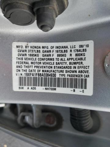 Photo 10 from auction – 2010 HONDA CIVIC EX with VIN 19XFA1F88AE084930
