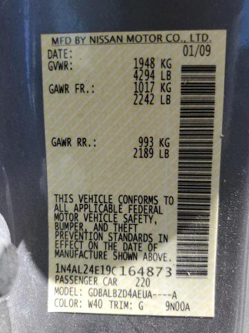 Photo 10 from auction – 2009 NISSAN ALTIMA with VIN 1N4AL24E19C164873