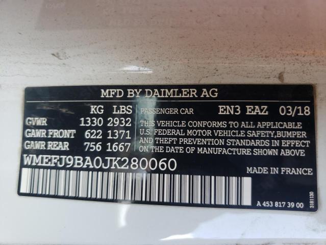 Photo 10 from auction – 2018 SMART FORTWO with VIN WMEFJ9BA0JK280060