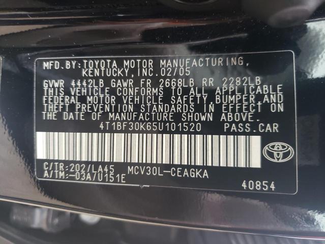 Photo 10 from auction – 2005 TOYOTA CAMRY LE with VIN 4T1BF30K65U101520
