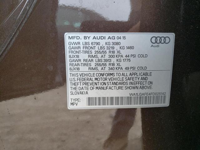 Photo 10 from auction – 2015 AUDI Q7 PREMIUM with VIN WA1LGAFE4FD025142