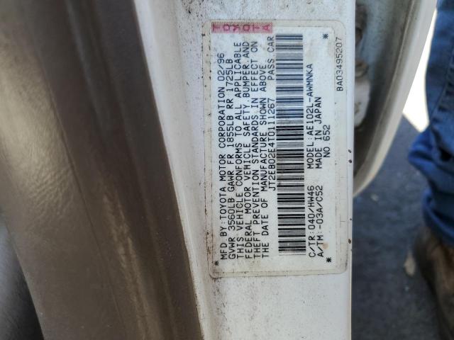 Photo 10 from auction – 1996 TOYOTA COROLLA BA with VIN JT2EB02E4T0111267