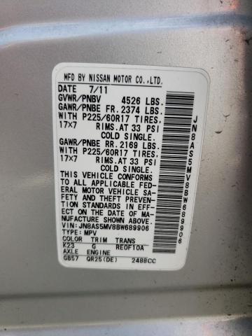 Photo 10 from auction – 2011 NISSAN ROGUE S with VIN JN8AS5MV8BW689906