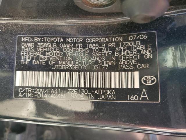 Photo 10 from auction – 2007 TOYOTA COROLLA CE with VIN JTDBR32E070103177