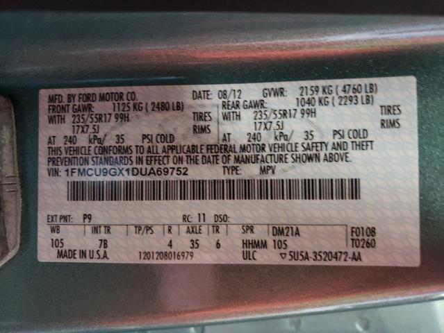 Photo 10 from auction – 2013 FORD ESCAPE SE with VIN 1FMCU9GX1DUA69752