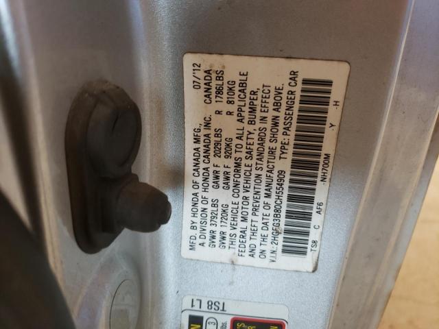 Photo 10 from auction – 2012 HONDA CIVIC EX with VIN 2HGFG3B80CH554909
