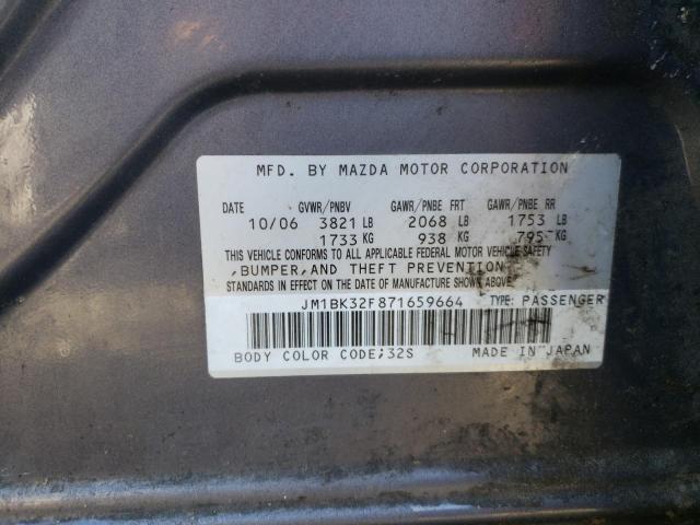 Photo 10 from auction – 2007 MAZDA 3 I with VIN JM1BK32F871659664