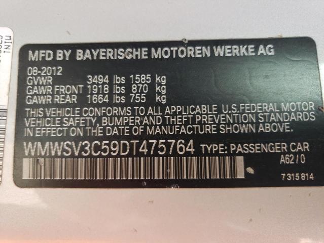 Photo 10 from auction – 2013 MINI COOPER S with VIN WMWSV3C59DT475764