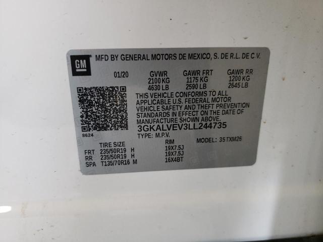 Photo 10 from auction – 2020 GMC TERRAIN SL with VIN 3GKALVEV3LL244735