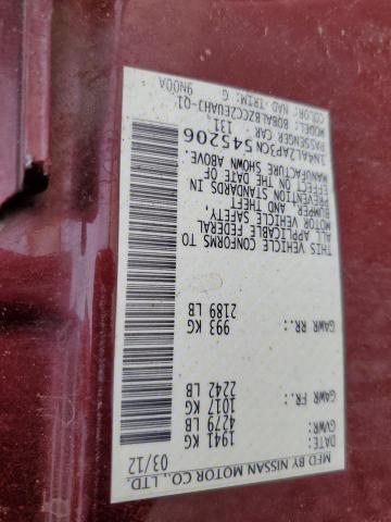 Photo 10 from auction – 2012 NISSAN ALTIMA BAS with VIN 1N4AL2AP3CN545206