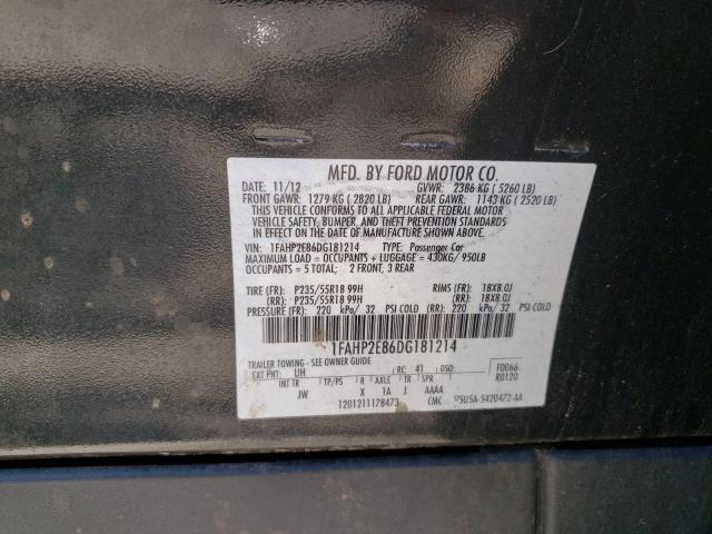 Photo 10 from auction – 2013 FORD TAURUS SEL with VIN 1FAHP2E86DG181214