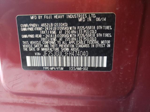 Photo 10 from auction – 2015 SUBARU FORESTER 2 with VIN JF2SJGUC3FH474040