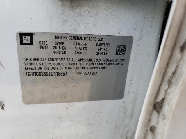 Photo 10 from auction – 2018 CHEVROLET VOLT LT with VIN 1G1RC6S59JU118657