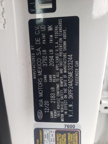Photo 10 from auction – 2021 KIA FORTE FE with VIN 3KPF24AD5ME323244