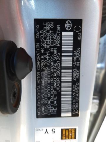 Photo 10 from auction – 2016 TOYOTA PRIUS with VIN JTDKBRFU2G3021345