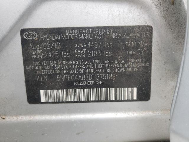 Photo 10 from auction – 2013 HYUNDAI SONATA SE with VIN 5NPEC4AB7DH575189