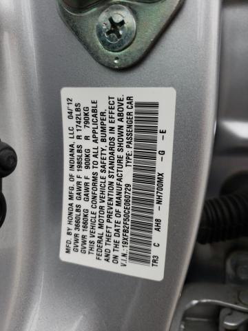 Photo 10 from auction – 2012 HONDA CIVIC LX with VIN 19XFB2F50CE060729