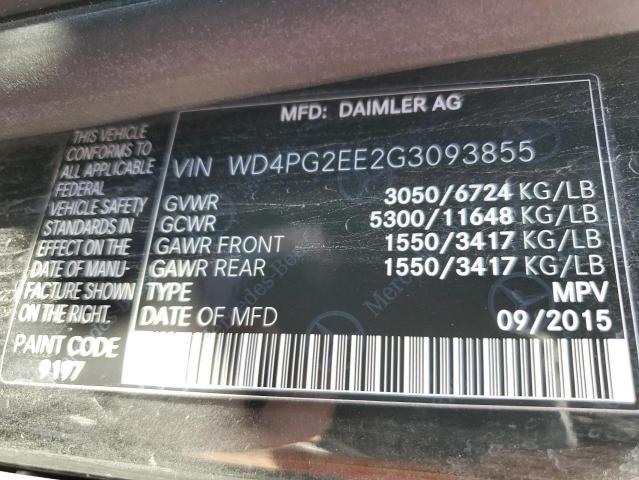 Photo 10 from auction – 2016 MERCEDES-BENZ METRIS with VIN WD4PG2EE2G3093855