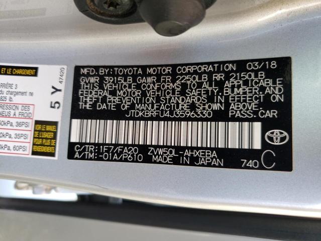 Photo 10 from auction – 2018 TOYOTA PRIUS with VIN JTDKBRFU4J3596330