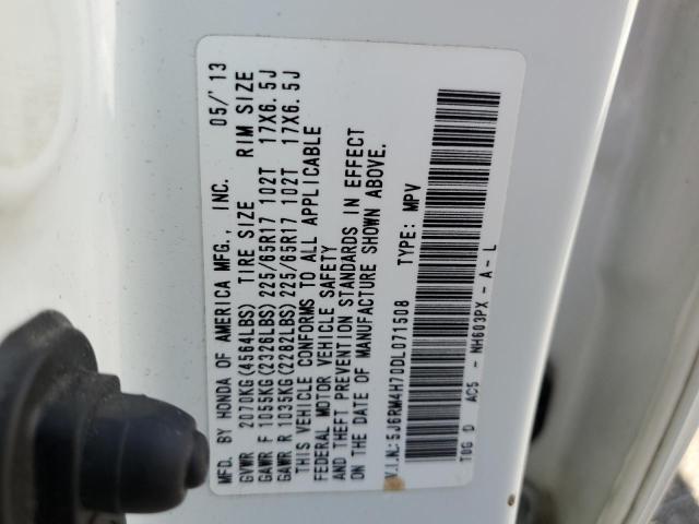 Photo 10 from auction – 2013 HONDA CR-V EXL with VIN 5J6RM4H70DL071508