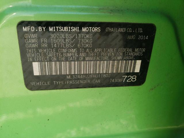 Photo 10 from auction – 2015 MITSUBISHI MIRAGE ES with VIN ML32A4HJ2FH011802
