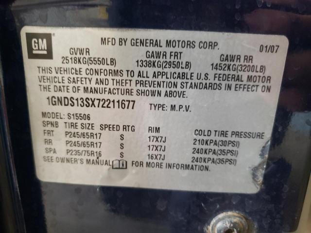 Photo 10 from auction – 2007 CHEVROLET TRAILBLAZE with VIN 1GNDS13SX72211677