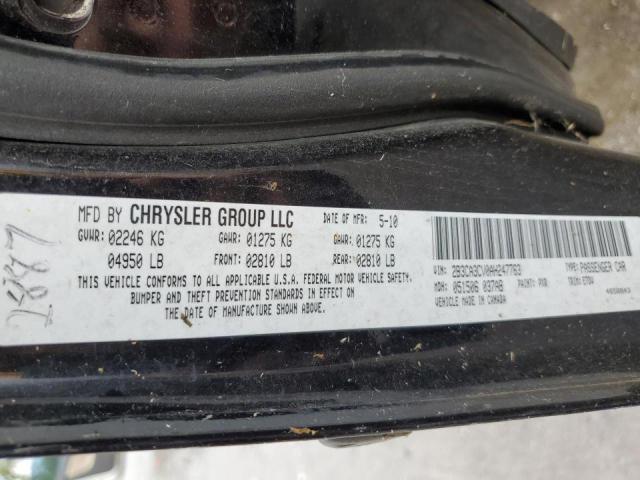 Photo 10 from auction – 2010 DODGE CHARGER SX with VIN 2B3CA3CV0AH247763